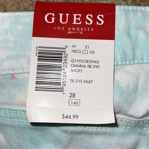 NWT Guess High Rise Waisted Tie Dye Stretch Denim Shorts - Picture 9 of 11